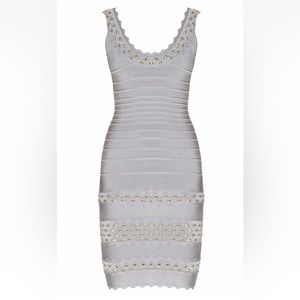 HERVE LEGER Saige studded stretch dress size XS NWT.